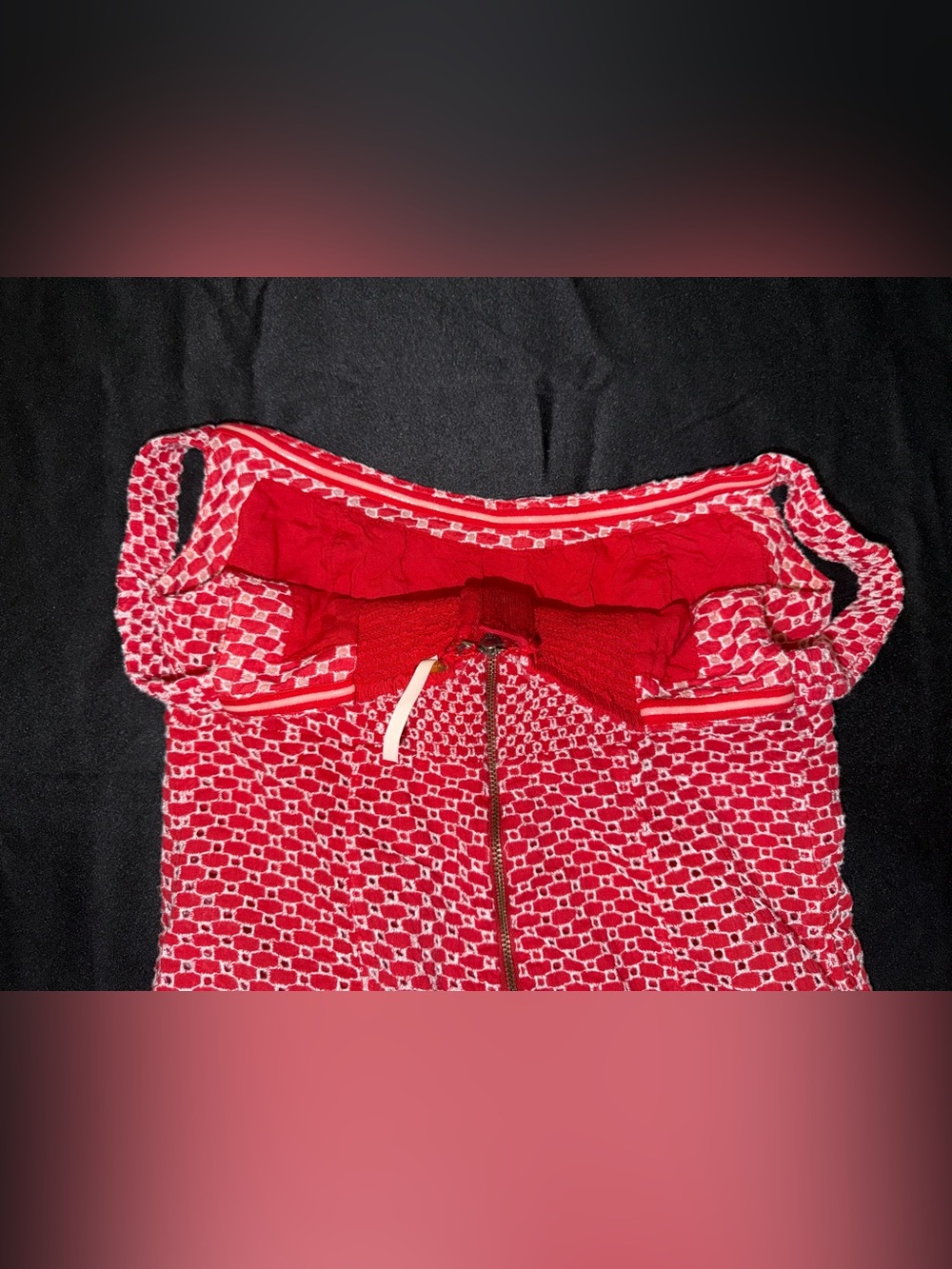 Free People Berry Kiss Mini Dress Red Embroidered Boho Cotton Off Shoulder S - Picture 8 of 16